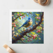 Blauw Tit 1 Notitiekaartje (Voorkant / Achterkant in situ)