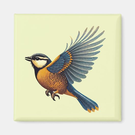 Blauw tit magneet (Voorkant)