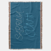 Blauw Toevoegen Naam Modern Minimalistisch Eenvoud Deken (Voorkant Verticaal)