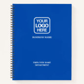 Blauw Toevoegen Zakelijk Logo Modern Professioneel Notitieboek (Voorkant)