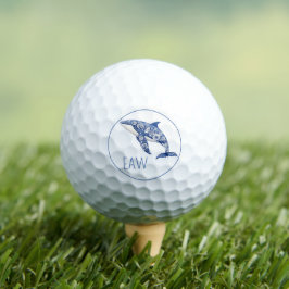 Blauw toile bloemendolfijnmonogram strand golfballen
