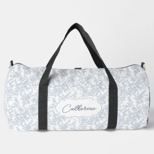 Blauw toile bloemenkraam gepersonaliseerd plunjezak