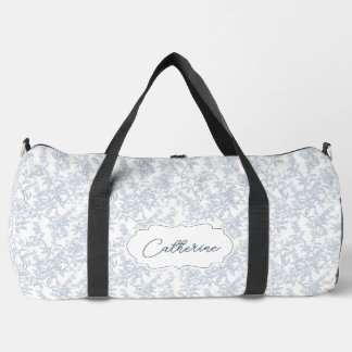 Blauw toile bloemenkraam gepersonaliseerd plunjezak