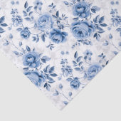 Blauw toile bloemmotief tissuepapier (Detail)