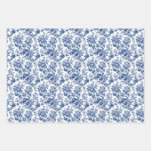 Blauw Toile Bouquet 3 Inpakpapier Vel (Voorkant 3)