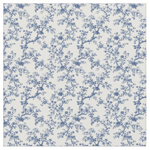 Blauw Toile Branch Motief Stof