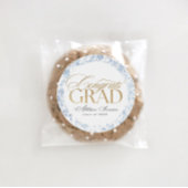 Blauw toile Congrats Grad labels