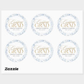 Blauw toile Congrats Grad labels (Vel)