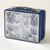 blauw Toile de Jouy bedrukt (Achterkant)