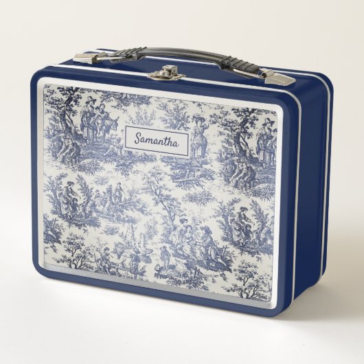 blauw Toile de Jouy bedrukt (Voorkant)