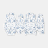 Blauw Toile de Jouy Bloemen Dessert Favoriete Boxe Bedankdoosjes (Uitgevouwen)