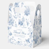 Blauw Toile de Jouy Bloemen Dessert Favoriete Boxe Bedankdoosjes (Geopend)