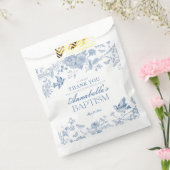 Blauw Toile de Jouy Bloemendoopsel Dessert Bedankzakje (Gezegeld)