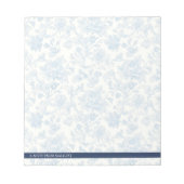 Blauw Toile de Jouy Floral Notitieblok (Voorkant)