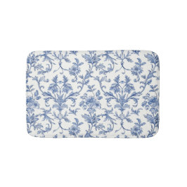 Blauw Toile de Jouy Frans landelijk bloempatroon Badmat
