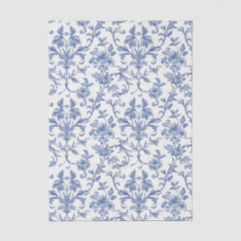 Blauw Toile de Jouy Frans landelijk bloempatroon Tissuepapier
