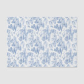 Blauw Toile de Jouy geschenkverpakking Elegant Tissuepapier (Voorkant)