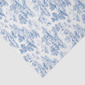 Blauw Toile de Jouy geschenkverpakking Elegant Tissuepapier (Detail)