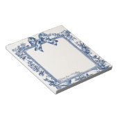 Blauw  Toile de Jouy ingelijst Notitieblok (Schuin)