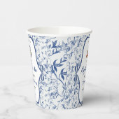 Blauw Toile de Jouy Theepartij Bruidscadeau Papieren Bekers (Links)