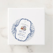 Blauw Toile de Jouy Theepartij Bruidsdouche Bedankjes Labels (In situ)