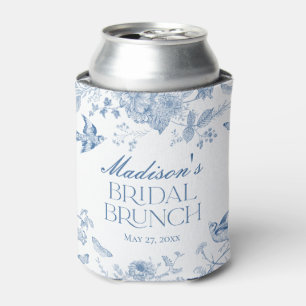 Blauw Toile De Jouy Vintage Bloemige Bruids Brunch Blikjeskoeler