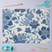 Blauw Toile Decoupage Vintage Botanisch Tissuepapier (Craft)