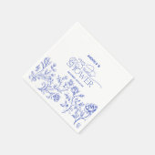 Blauw toile elegant bruidsmeisjesfeest servet (Hoek)