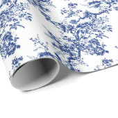 Blauw toile elegant cadeaupapier (Rol Hoek)