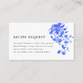 blauw toile floraal Vrijgezellenfeest recept Informatiekaartje (Voorkant)