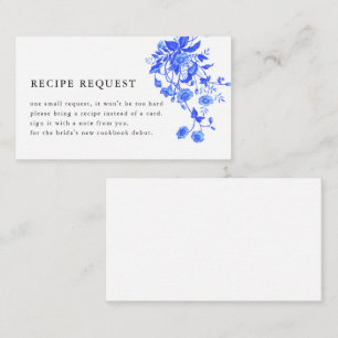  blauw toile floraal Vrijgezellenfeest recept Informatiekaartje