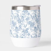 Blauw toile Frans monogram naam (Links)