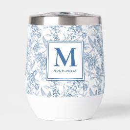 Blauw toile Frans monogram naam