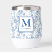 Blauw toile Frans monogram naam (Achterkant)