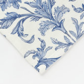 Blauw toile Frans monogram naam bloempatroon Fleece Deken (Hoek)