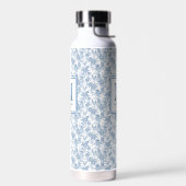 Blauw toile Frans monogram naam Waterfles (Links)