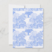 Blauw toile jungle dieren safari chinoiserie notitiekaartje (Achterkant)