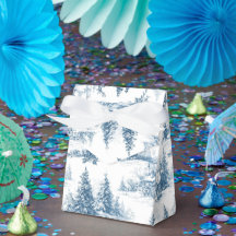 Blauw toile kerstpatroon