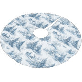 Blauw toile kerstpatroon  kerstboom rok (Gekanteld)