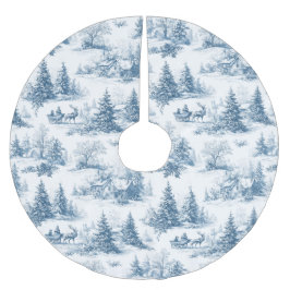 Blauw toile kerstpatroon kerstboom rok