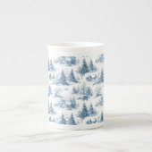 Blauw toile kerstpatroon  porselein kop (Voorkant)