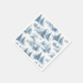 Blauw toile kerstpatroon servet (Hoek)