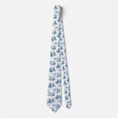 Blauw toile kerstpatroon stropdas (Voorkant)