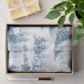 Blauw toile kerstpatroon  tissuepapier (Geschenk)