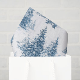 Blauw toile kerstpatroon tissuepapier