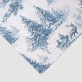 Blauw toile kerstpatroon  tissuepapier (Detail)