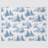 Blauw toile kerstpatroon  tissuepapier (Voorkant)