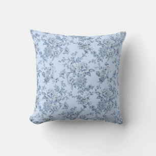Blauw toile kussen