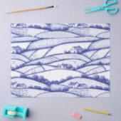 Blauw toile landschap Franse pastorale scènes Tissuepapier (Craft)