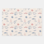 Blauw toile Oceaan Inpakpapier Set van 3 Vel (Voorkant 3)